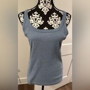 Route 66 Blue Ribbed Tank Top